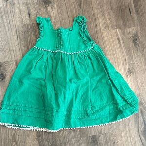 Mini Boden Green Sleeveless Dress with White Trim